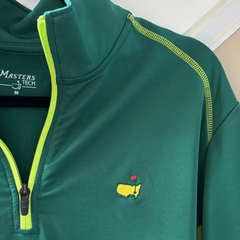 Masters Green and Yellow 1/4 Zip Tech Pullover - Picture 3 of 7